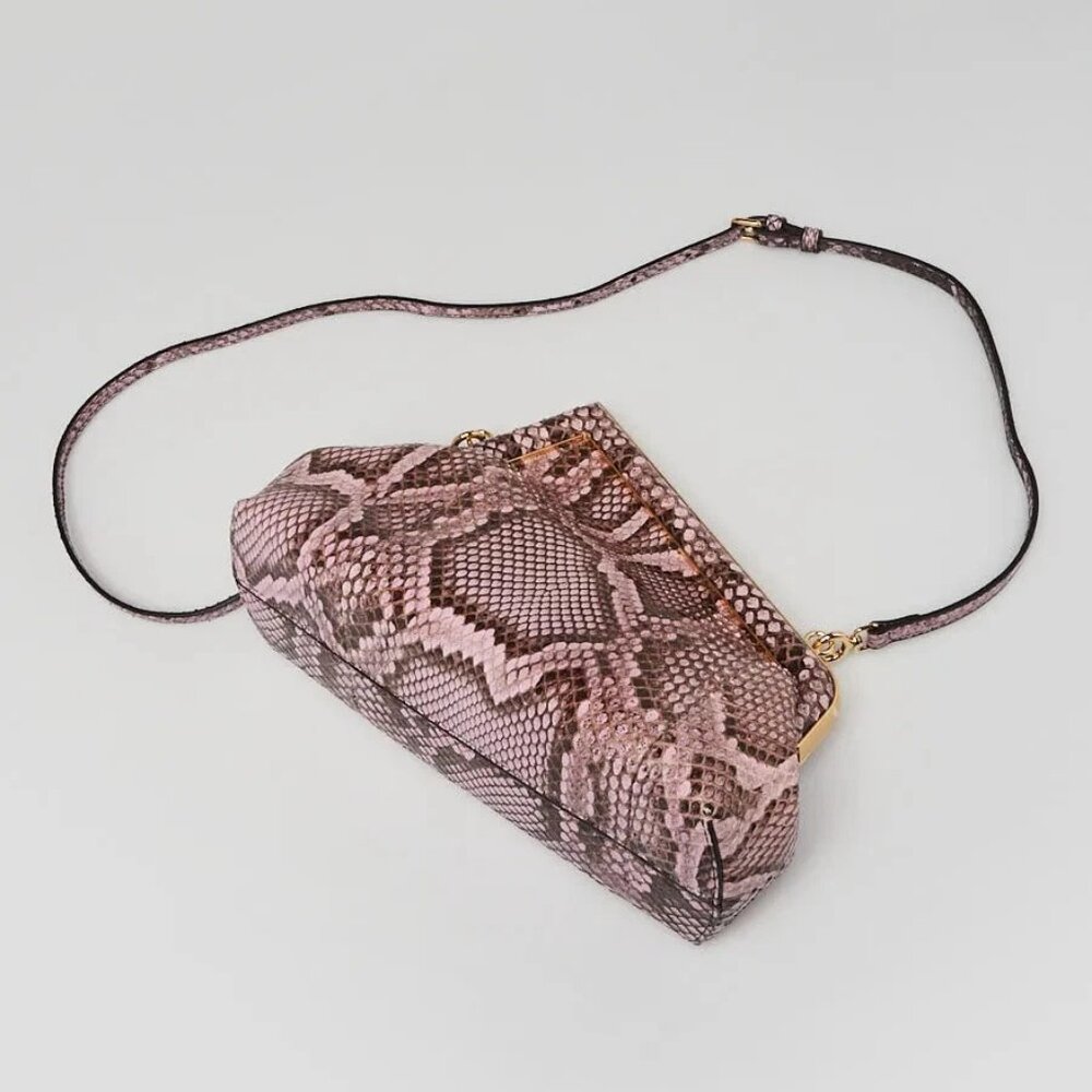 Fendi Violette/Brown Python Small First Bag 8bp129 - image 3